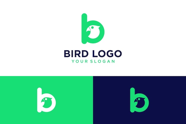 bird logo design with letter b and poultry