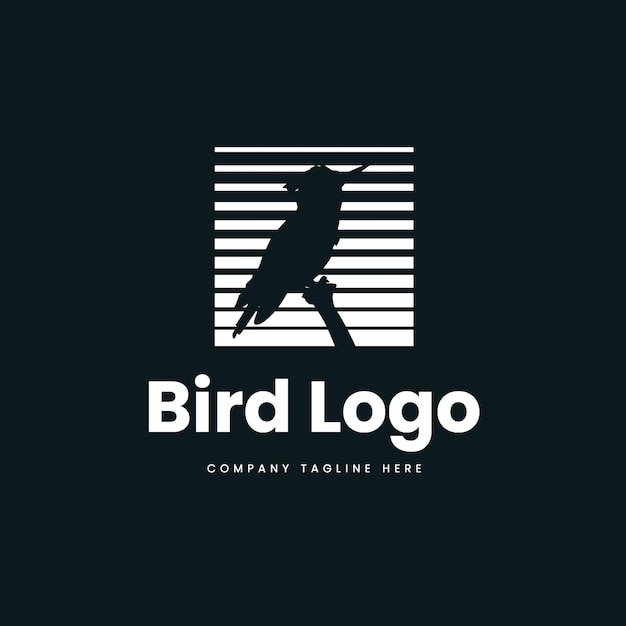 Bird logo design with lines beautiful symbol