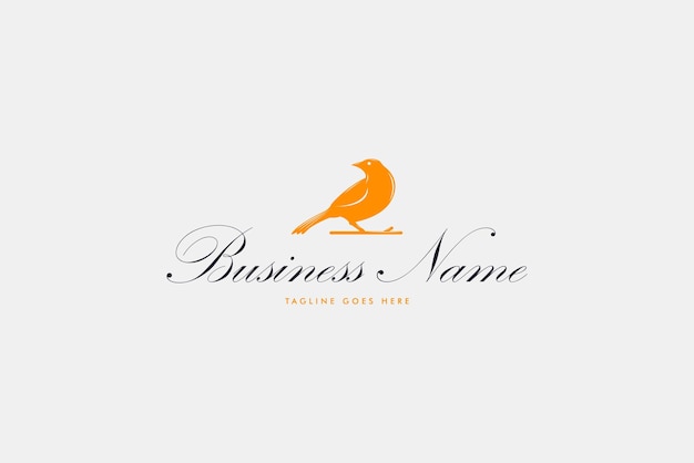 Bird logo in fresh bright orange color