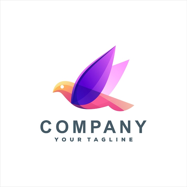 Bird logo gradient logo design