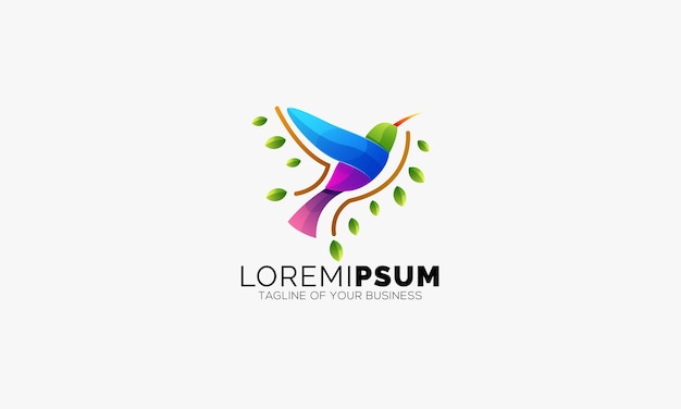 Bird Logo Illustration Colorful Abstract Gradient