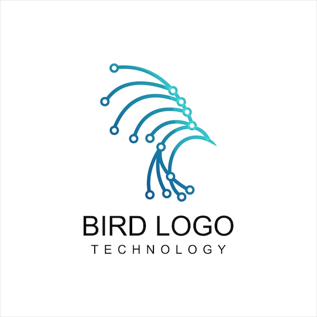 Bird Logo Line Art Technology