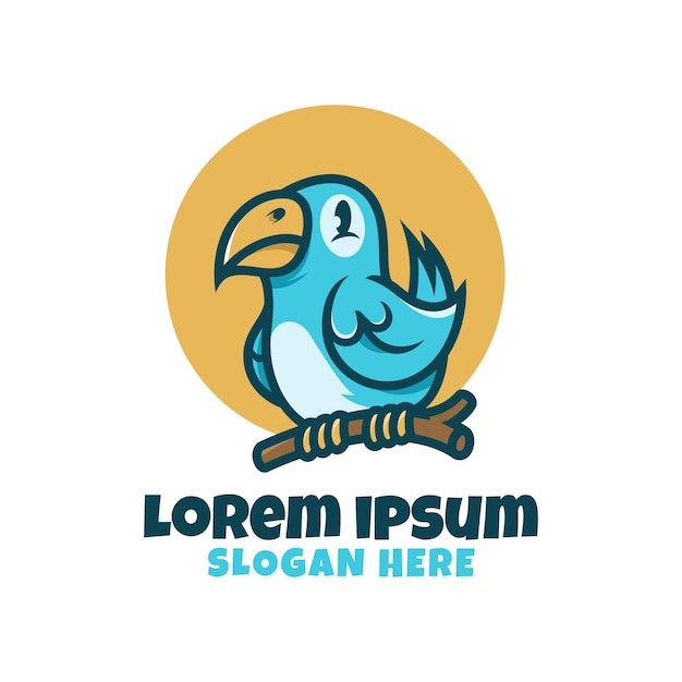 Bird logo mascot cartoon illustration