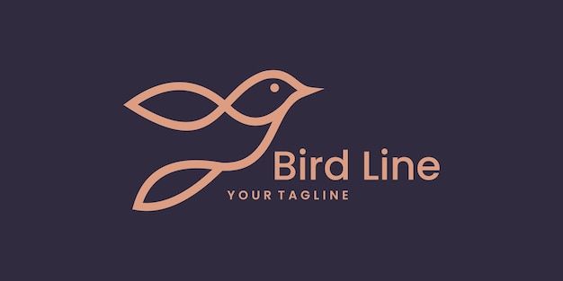 Vector bird logo template with golden style color for the company logo design inspiration.