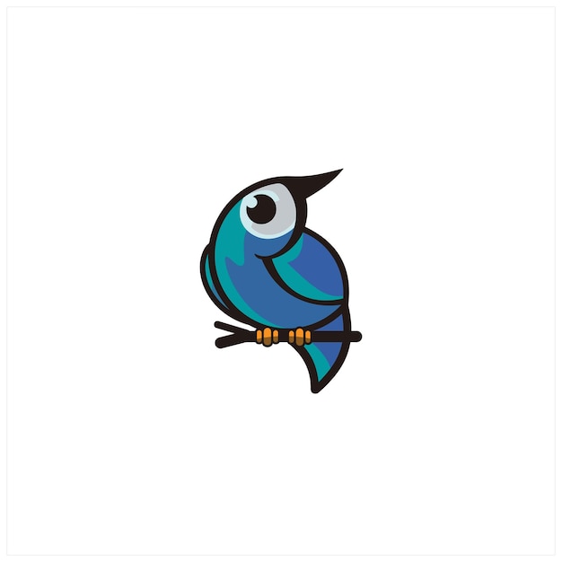 Bird logo template with line art style