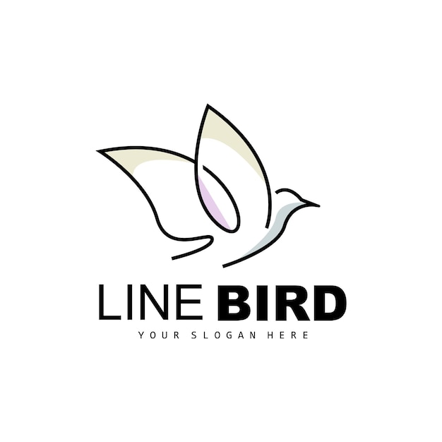 Bird Logo Vector Hummingbird Simple Simple line Style Design Bird Wings Icon Product Brand