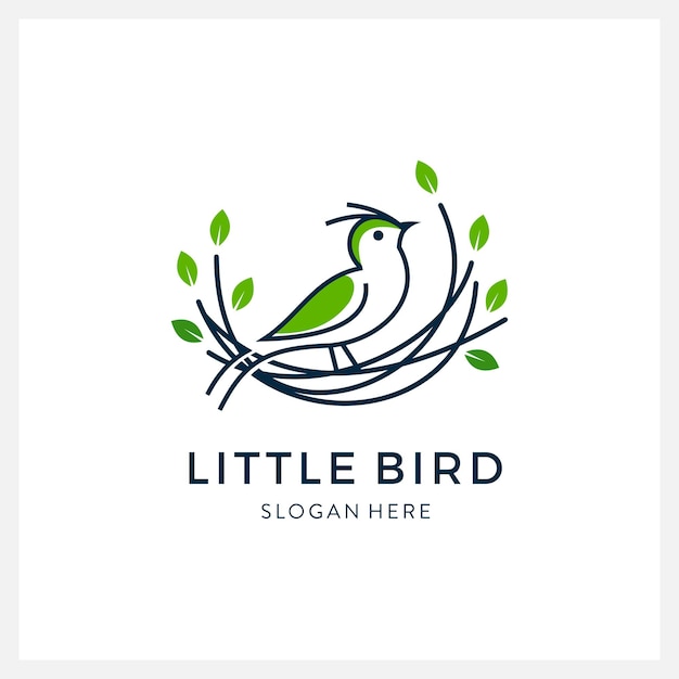 Bird logo vector line art design template luxury modern minimalist and feminine for business