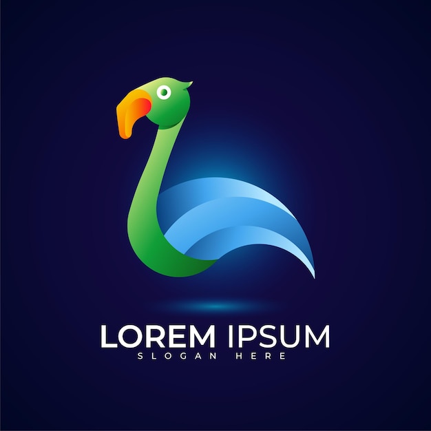 Bird logo with beautiful gradient color