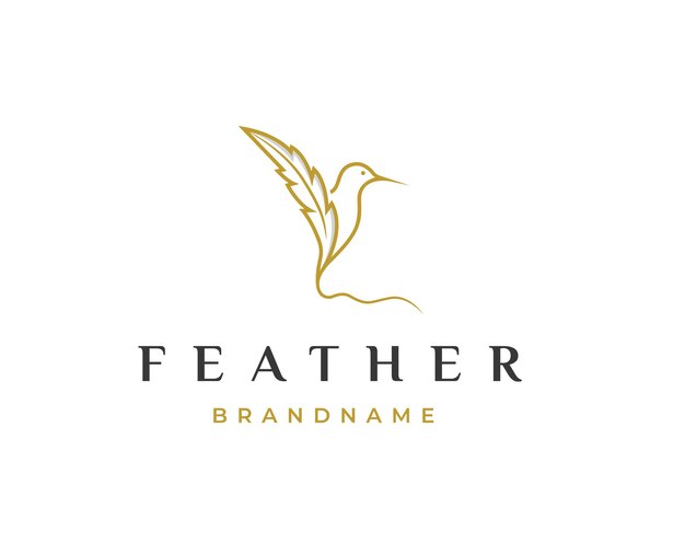 Vector bird logo with feather symbol design