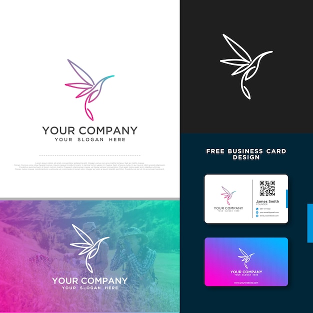 Bird Logo with Free Business Card Design