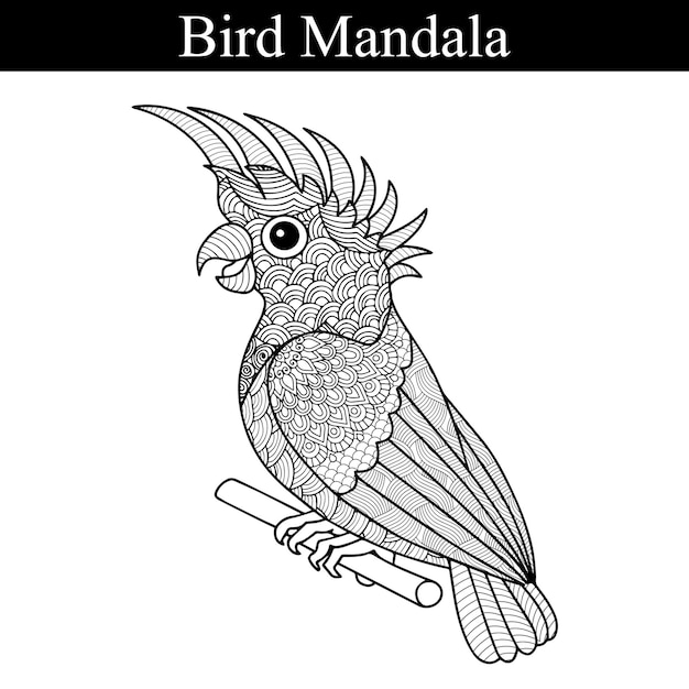 bird mandala coloring page