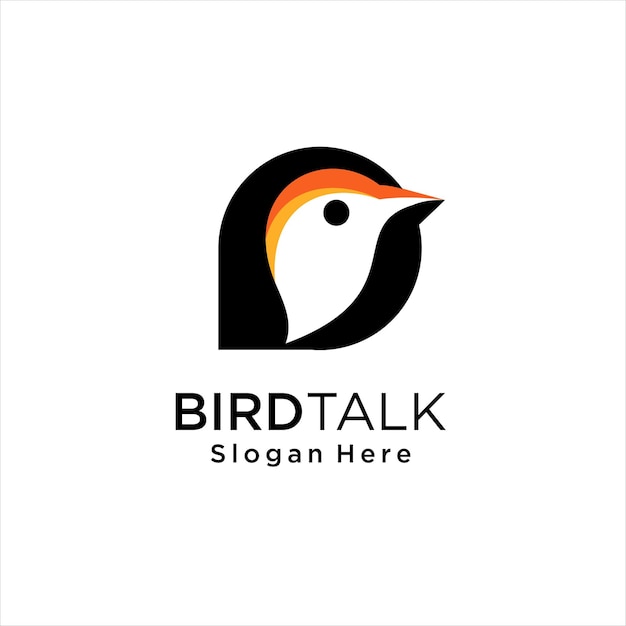 Bird Message Logo Design Vector Bird chat logo design sign Pigeon talk App Logo Concept