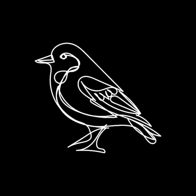 Bird minimal design hand drawn one line style drawing Bird one line art continuous drawing Bird si