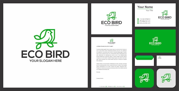 bird and modern business stationery