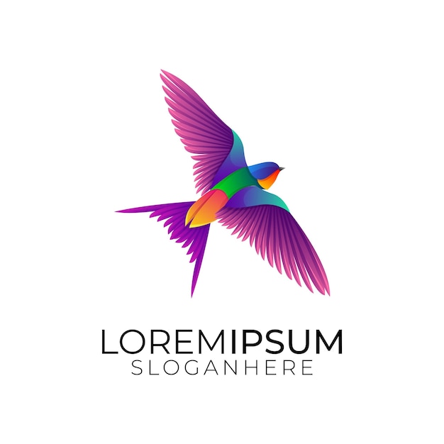 Bird modern colorful logo