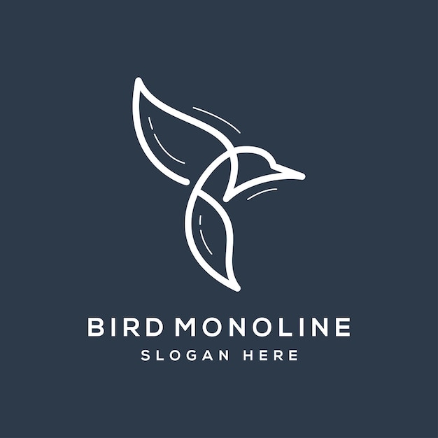 Bird monoline concept logo template isolated in white background