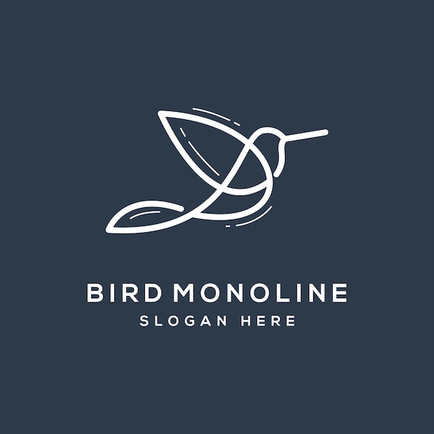 Bird monoline concept logo template isolated in white background