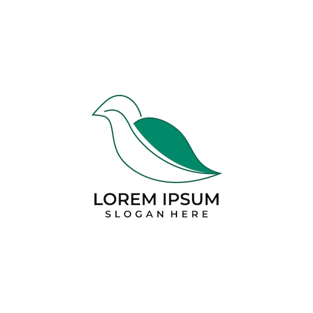 Bird nature logo pigeon icon combination with leaf symbol