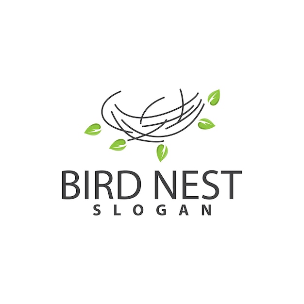 Bird Nest Logo Bird House Shelter Vector Modern Line Design Minimalist Style Symbol Template Icon