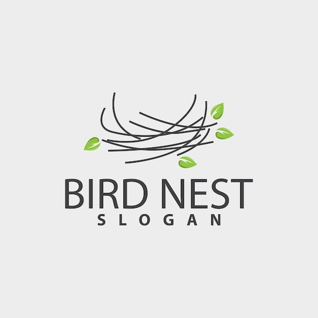 Bird Nest Logo Bird House Shelter Vector Modern Line Design Minimalist Style Symbol Template Icon