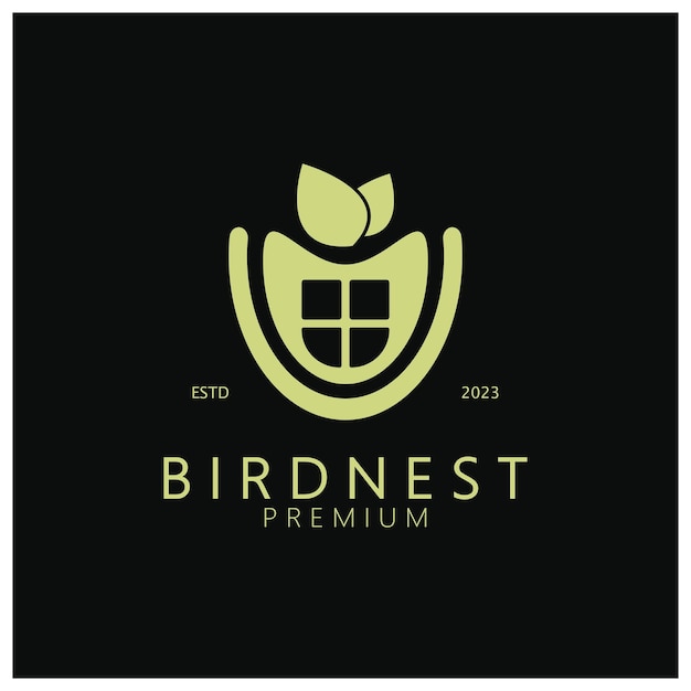 Bird nest logo icon  design template for bird farm bird business bird house bird conservation vector