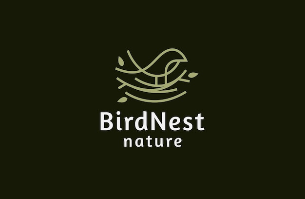 Bird nest logo icon design template flat vector