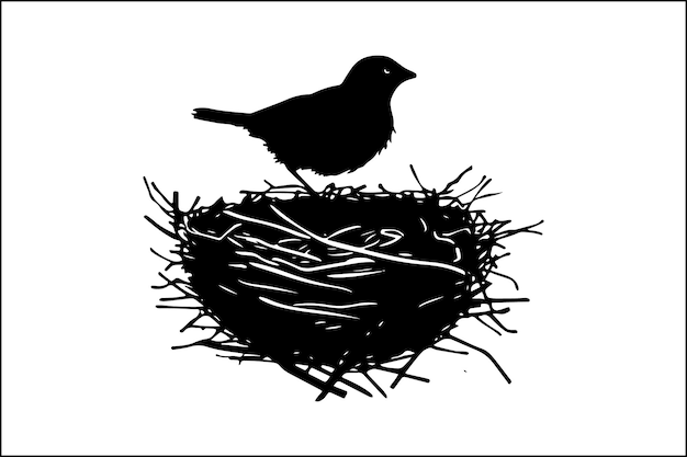 Bird nest vector art illustration Bird nest vector art illustration free download