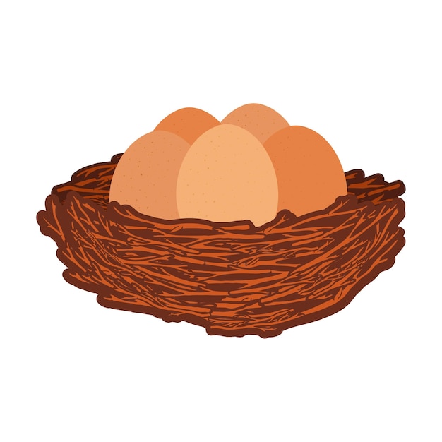 Bird nest vector cartoon illustration isolated on a white background