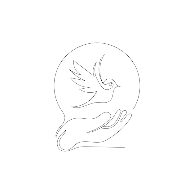 bird one line art logo