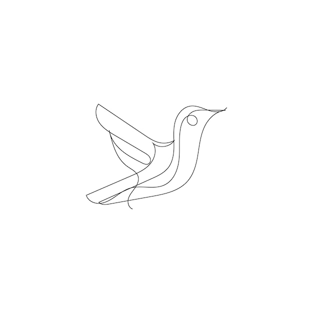 bird one line art logo