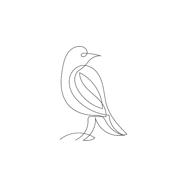 bird one line art logo