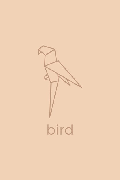 Bird origami Abstract line art bird logo design Animal origami Animal line art Pet shop outline illustration Vector illustration