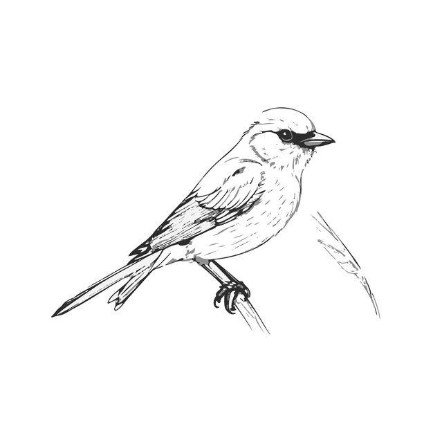 Vector bird outline black and white eps file