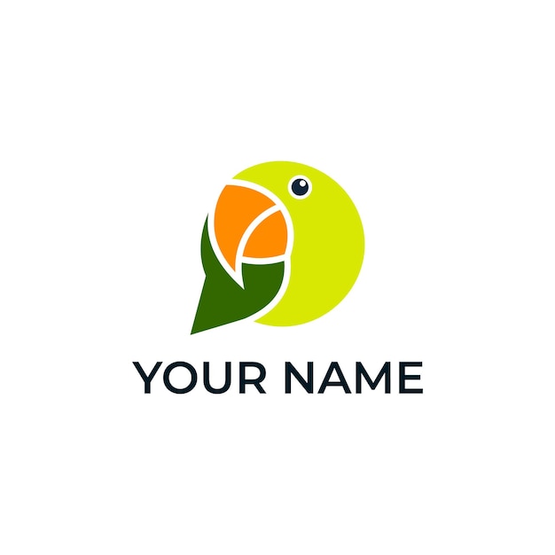 Bird parrot message logo design bird chat logo design