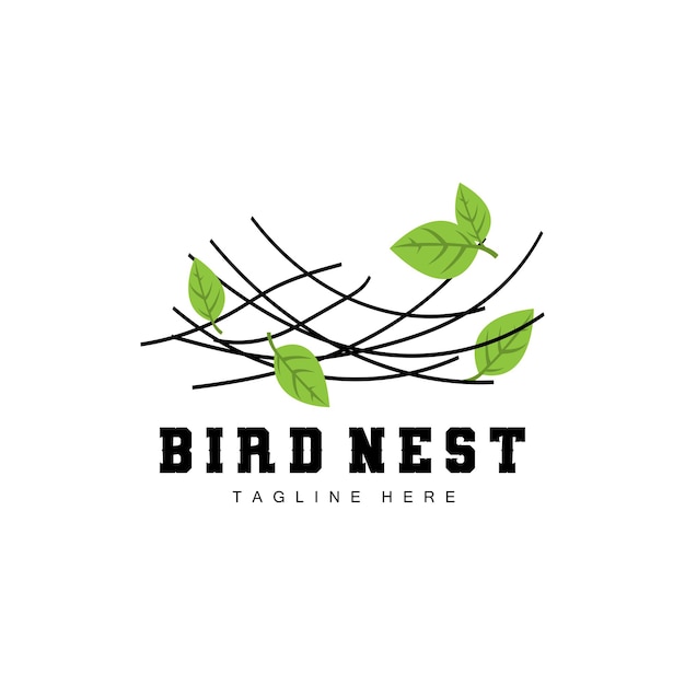 Bird's Nest Logo Design Bird House Vector For Eggs Bird Tree Logo Illustration