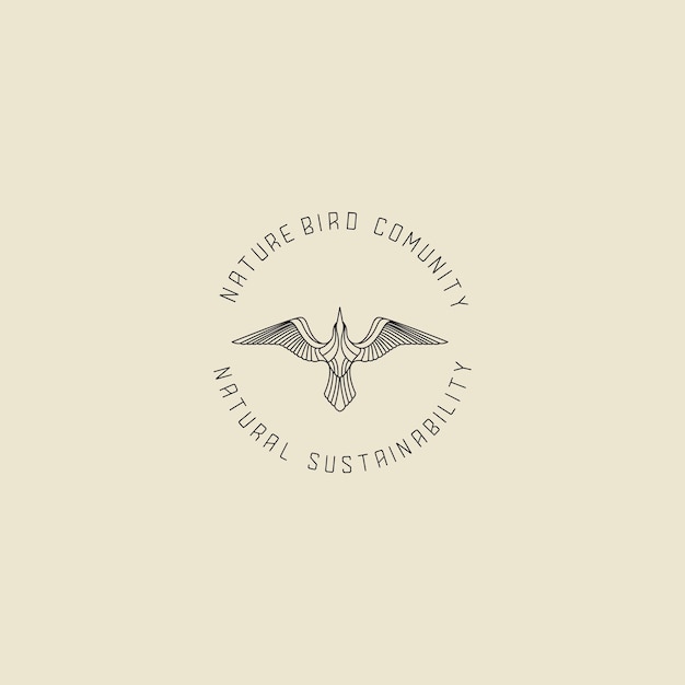 BIRD SEAGULL VINTAGE LOGO DESIGN VECTOR GRAPHIC ILLUSTRATION SYMBOLS ICON