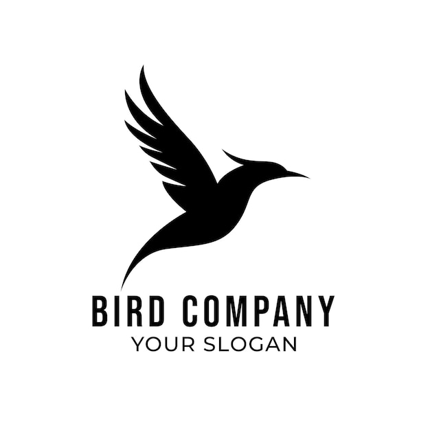 Vector bird silhouette logo template isolated on white background