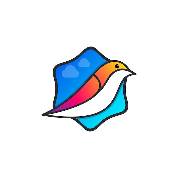 Bird And Sky Blue Logo template