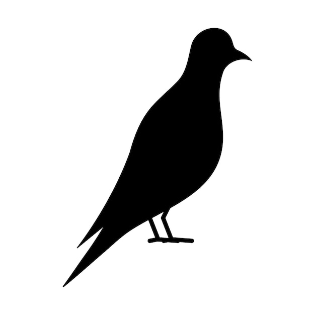 Bird symbol. Black bird silhouette.