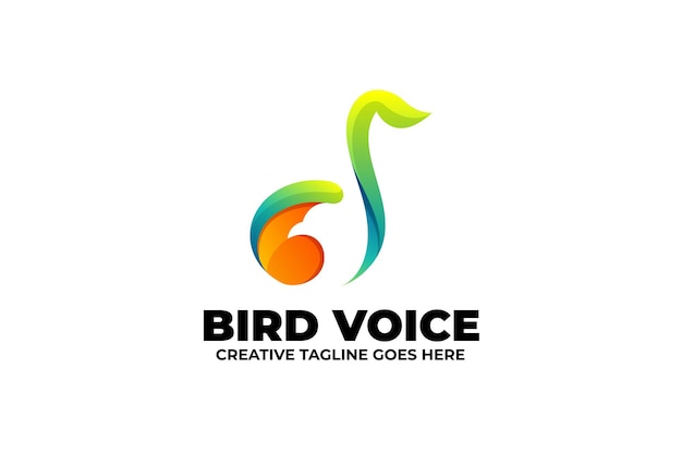 Bird Voice Music Note Gradient Business Logo