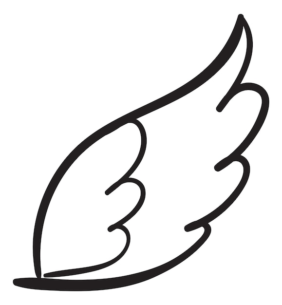 Bird wing logo Hand drawn feathers sign