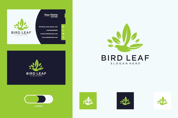 Bird with leaf logo design