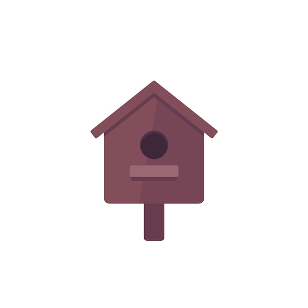 Birdhouse icon on white flat design