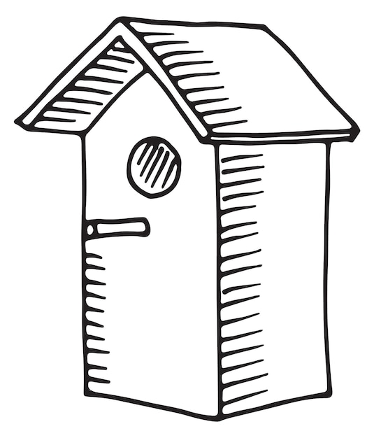 Birdhouse sketch Wooden bird box sketch drawing