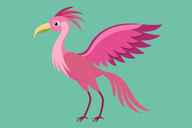 birdpinkexotic vector illustration