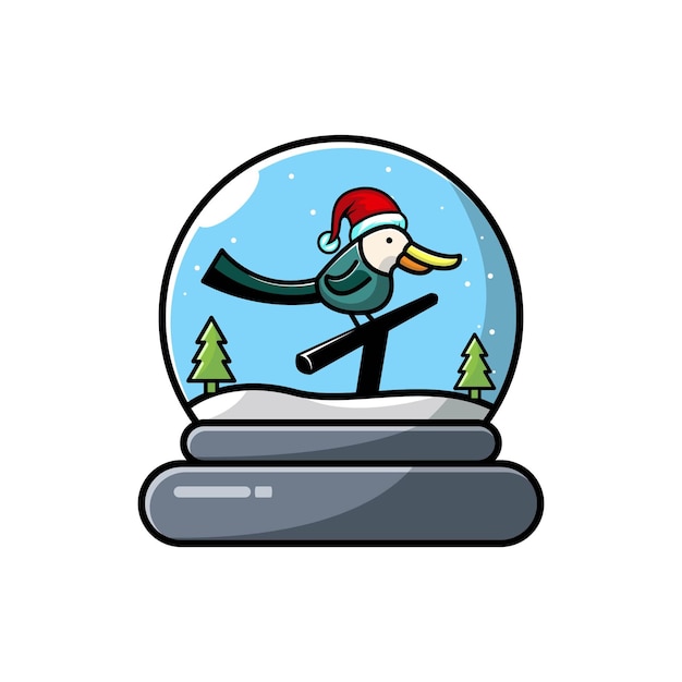 Birds dome christmas character cute logo