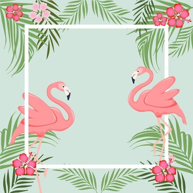 birds flamingo and flowers frames with flamingo flamingo background