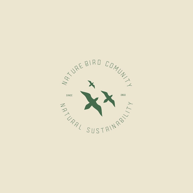 BIRDS FLY VINTAGE LOGO DESIGN VECTOR GRAPHIC ILLUSTRATION SYMBOLS ICON