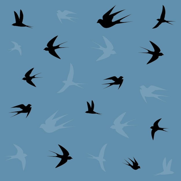 Birds iconsbirds flying set