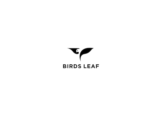 birds leaf logo design vector illustration